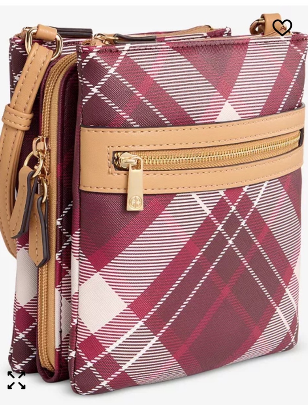 NWT Giani Bernini Plaid Crossbody Dasher Bag